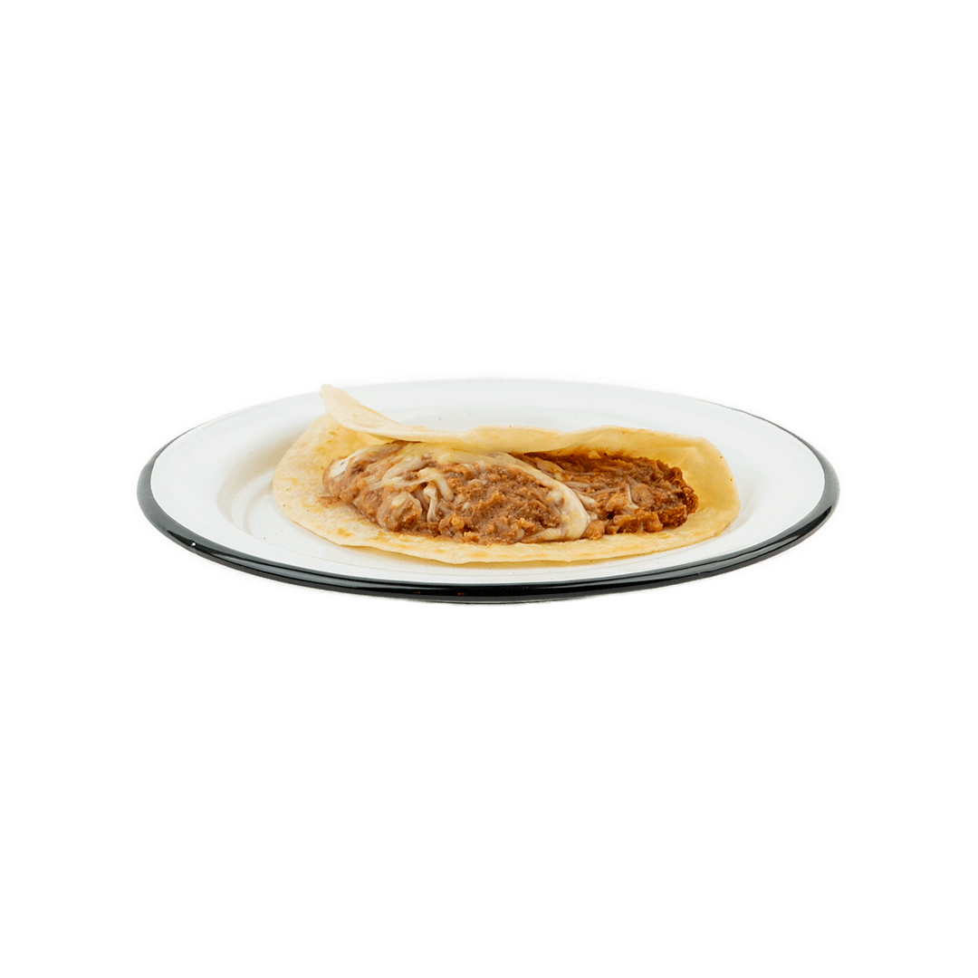 Wheat flour tortilla with beans