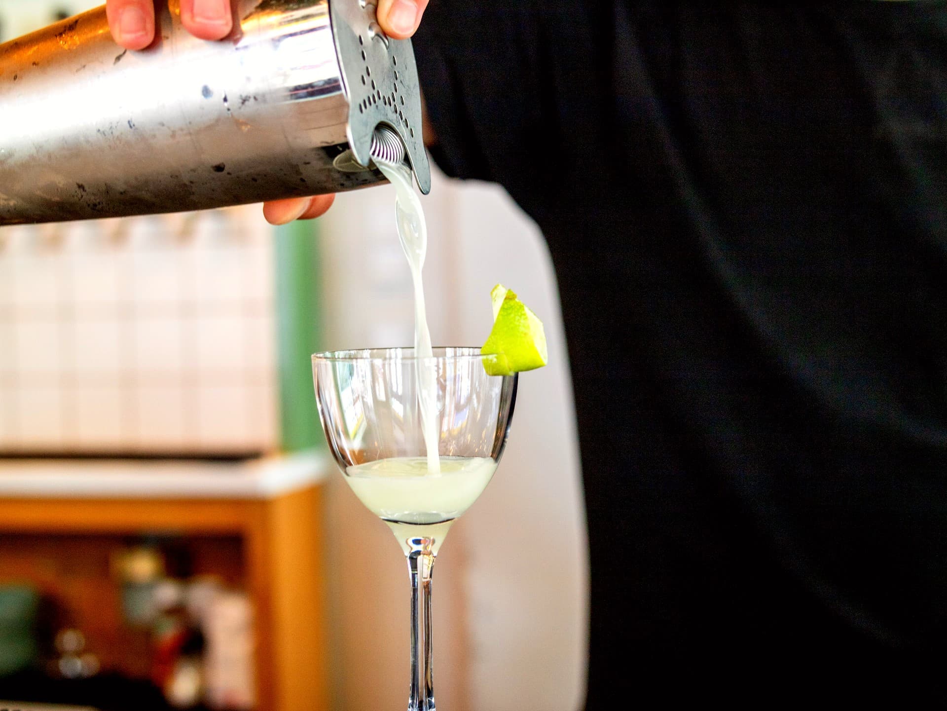 Serving a margarita
